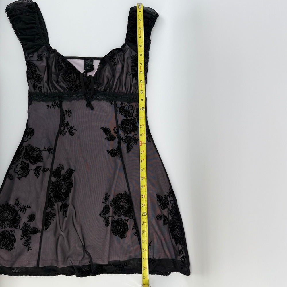 Urban Outfitters Sheer Mesh Babydoll Dress Goth Coquette Fairy Grunge S - Picture 7 of 9